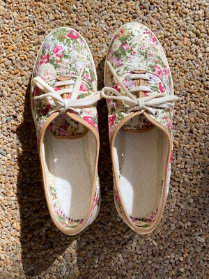 Hotter Canvas Shoes Mabel Multicolor Plimsole  -Women's Size US 9
