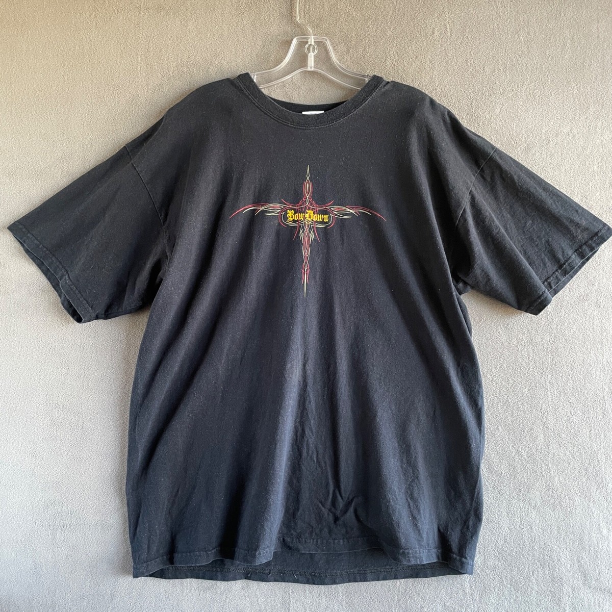 【Thug Club】Tribal Tree Sleeve Thug Club Tribal Tree Pattern Long Sleeve Shirt Black sz M