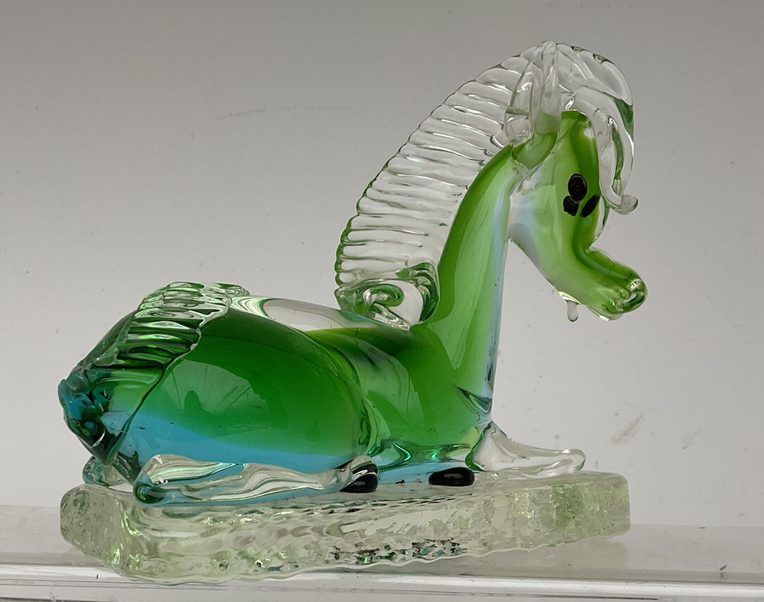 Beautiful Vintage Murano Style Glass Horse eBay