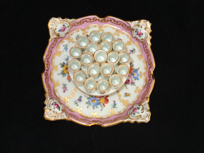 Antique Carl Thieme Dresden Porcelain Floral & Gold Cigarette Holder