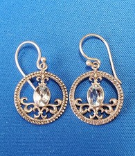 Sundance Catalog Bali .925 Sterling Round Aquamarine Earrings- NEW