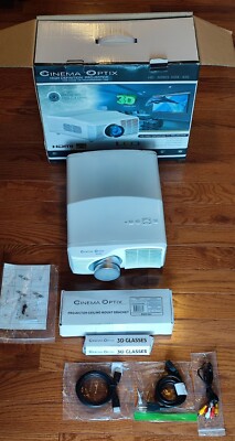 Cinema Optix( HDX-650 LED Projector,Projector Ceiling Mount bracket,3D Glasses )