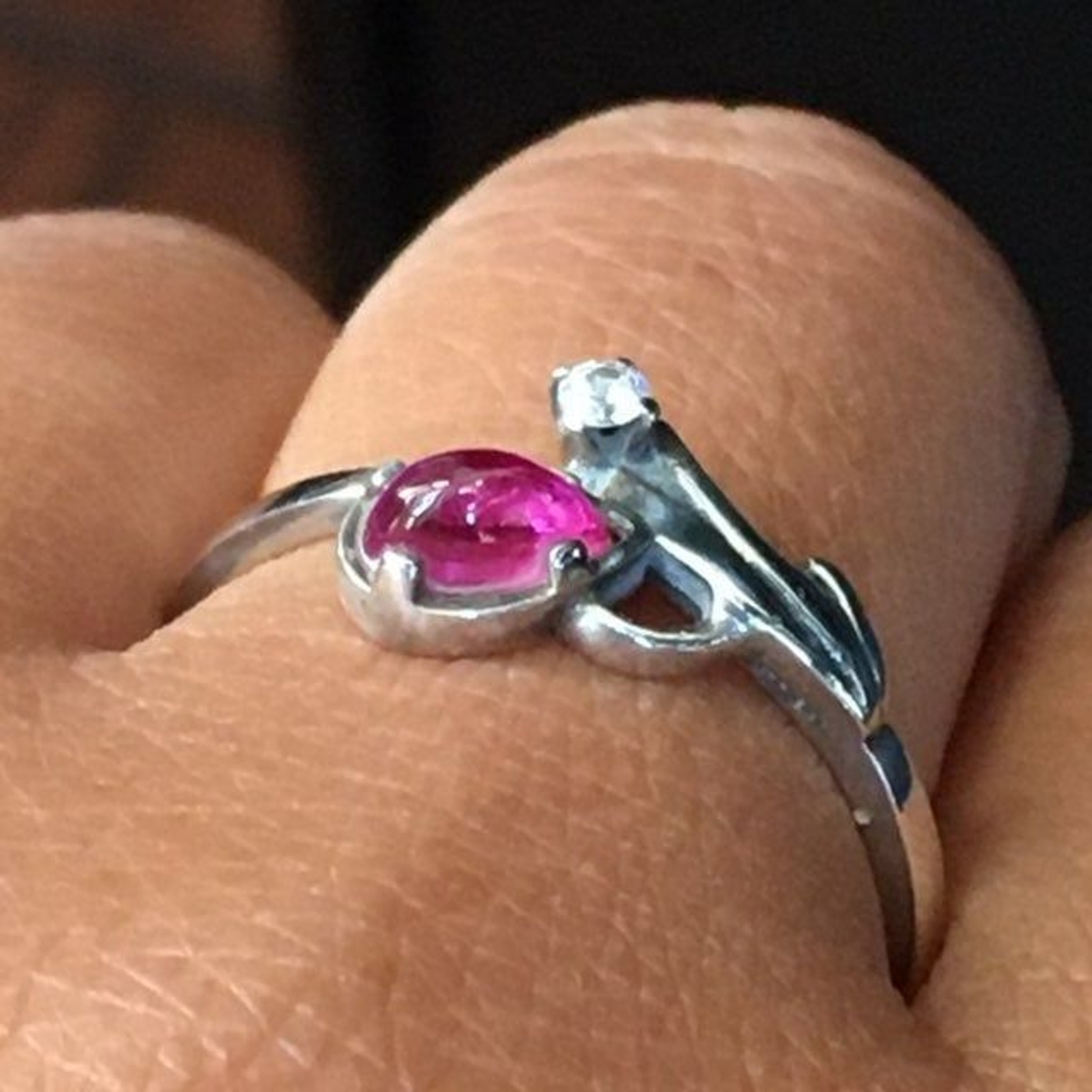 925 sterling silver natural ruby Ring - image 2
