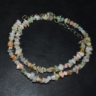 Dazzling Amazing Ethiopian Opal 71.00 Cts Beaded Fabulous Necklace VK 33 E670