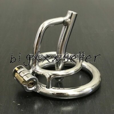 Stainless Steel Male Chastity Device Small Cage Sounds Tube Metal Lock Belt