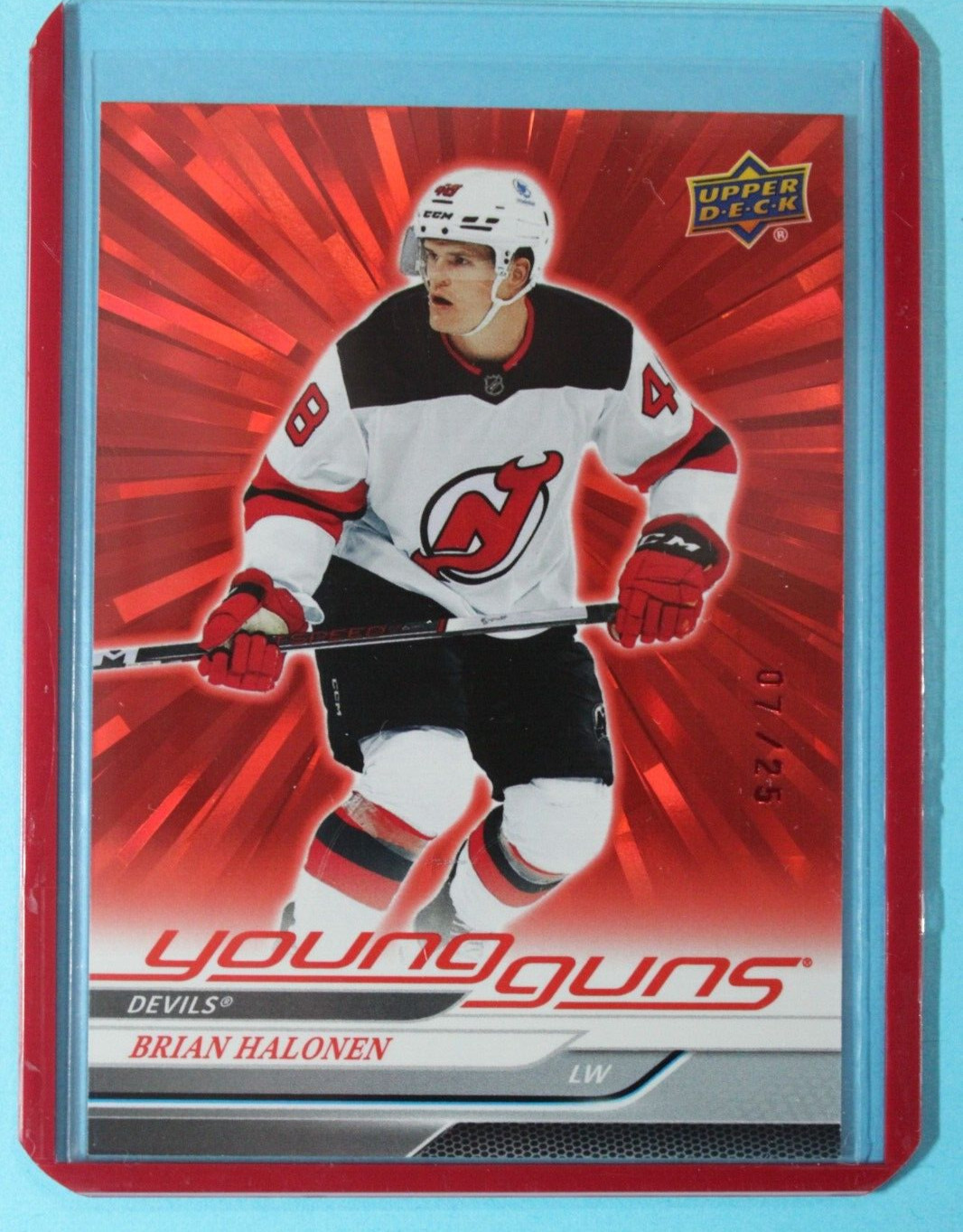 2024-25 Upper Deck Young Guns Red Outburst 07/25 Rookie Brian Halonen #452 SSP