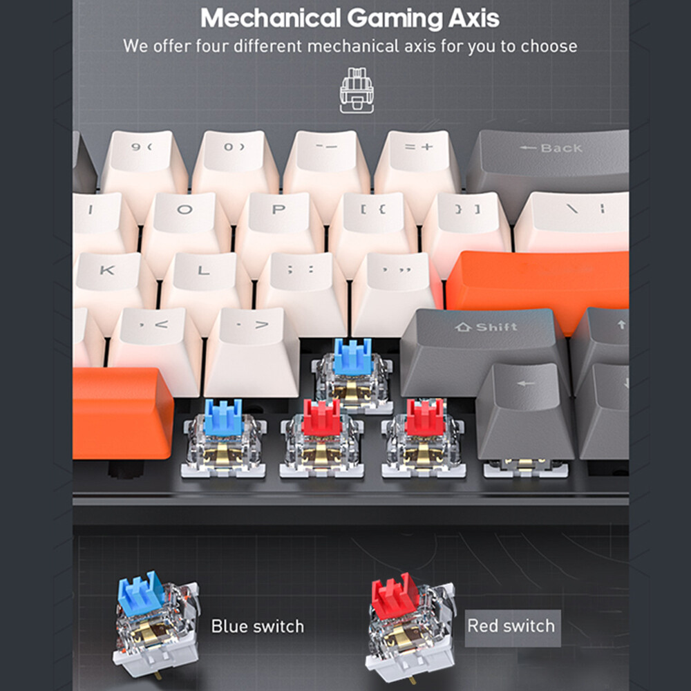 Compact 68-Key Mechanical Keyboard with FN Shortcuts and Anti-Ghosting M4V6