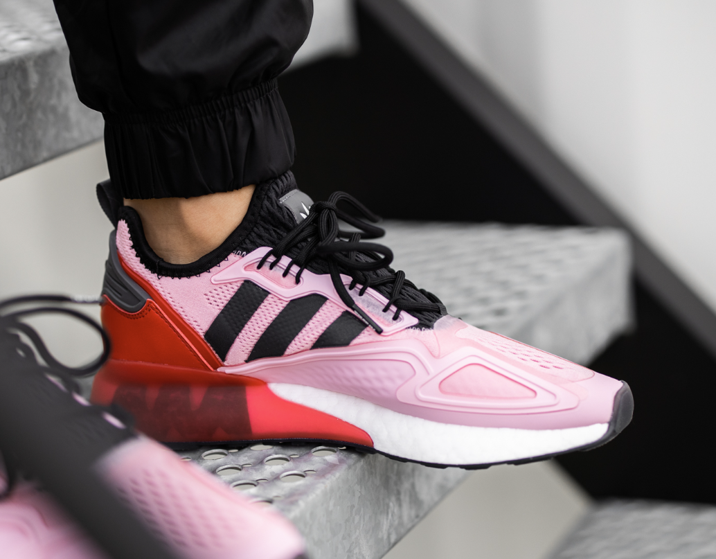 Adidas x Ninja ZX 2K Boost (GS) 'Time In - True Pink Scarlet Adidas x Ninja ZX 2K Boost (GS) 'Time In - True Pink Scarlet
