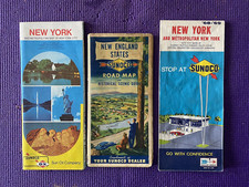 Lot de (3) cartes routières anciennes Sunoco