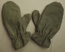 Vintage 70s Green Canvas Mittens Gloves Industrial Factory Army Bulgaria L 3