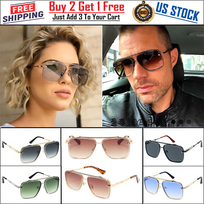 Sunglasses Men Women Luxury Designer Vintage Oversized Sun Glasses Square UV400