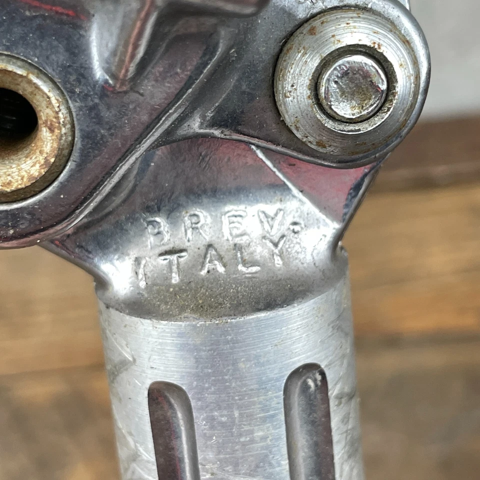 Tija de sillín vintage 3TTT 27,0 mm Brev Italia estriada 200 mm poste micro ajuste años 70 60 Foto 3 de 4