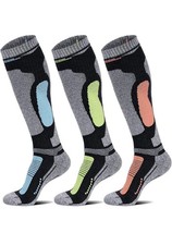 Merino Wool Ski Socks 3 Pairs for Mens Womens Knee High Thermal Socks SZ LARGE