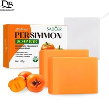 2Pcs Persimmon Soap Bar for Old People Smell, Natural Body Odor Control Bar Soap