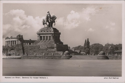 #ad Koblenz Am Rhein Denkmal Fur Kaiser Wilhelm I Rhineland Palatinate RPPC Postcard $19.95