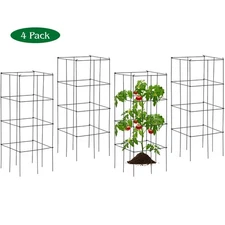 4 Pack Tomato Cages Garden Cages Stakes Plant Trellis 16" x 16" x 39"