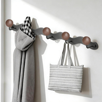 Hakenleiste Garderobe, 38 Cm Wandhaken Garderobe, Garderobe Wand, Mit 5 KugelföR