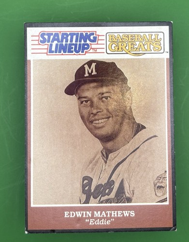 Eddie Mathews — 1989 Kenner Starting Lineup Baseball Greats baseball card