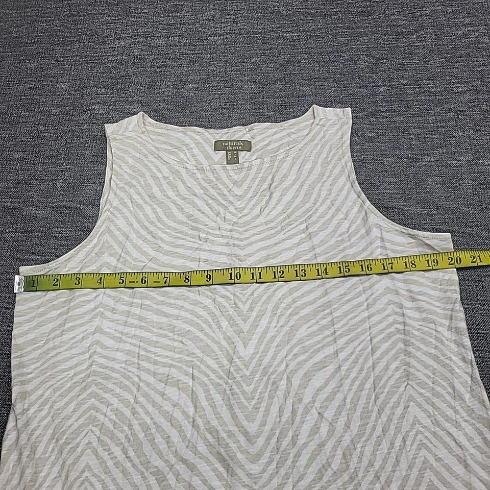 Vestido midi sin mangas de mezcla de lino estampado Denim Co para mujer talla mediana Foto 2 de 4