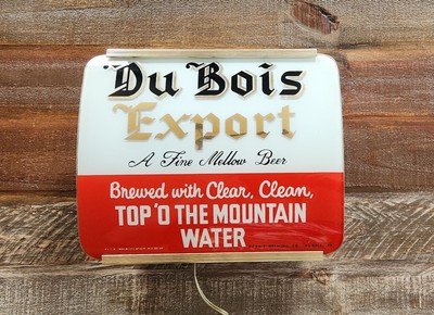 Dubois Budweiser Export Beer Sign Reverse On Glass ROG Lighted Dubois Minty