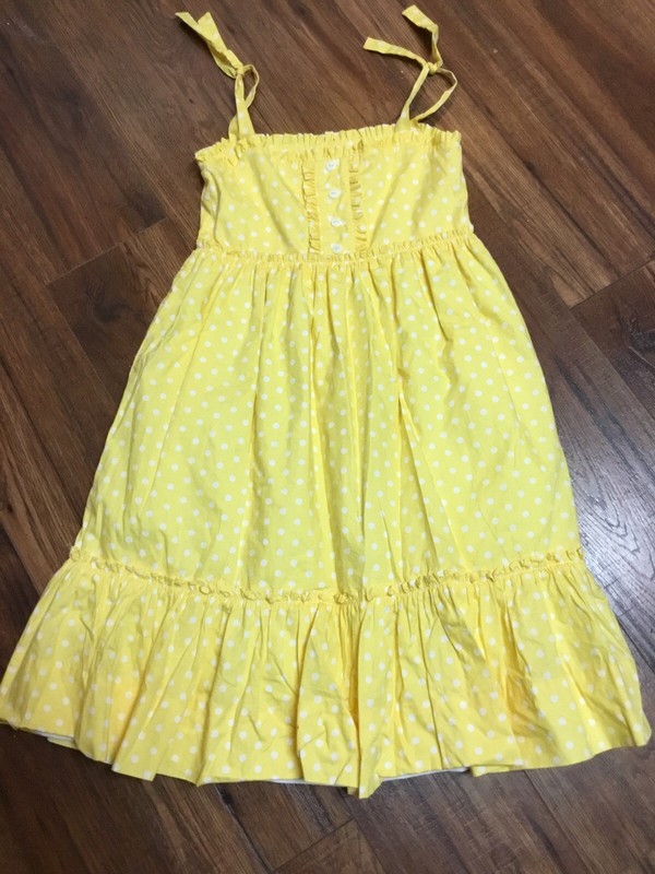 STRASBURG Yellow Polka Dot Sleeveless Sundress Girls Size 8Y Euc 