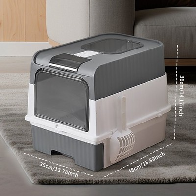 Automatic Self-Cleaning Cat Litter Box for Multiple Cats, Silent Design