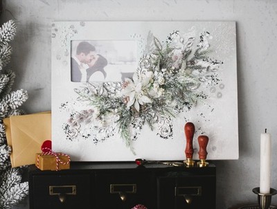 Deko Weihnachten Advent Bild   Bilderrahmen 40×30 cm auf Leinwand Geschenk