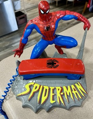 スパイダーマン　電話器　MARVEL Vintage Spider-Man Telephone Marvel Comics Animated Landline 90's