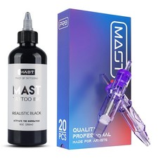 Mast Pro Tattoo Cartridges 1003RL 20Pcs Disposable Needles Triple Black black