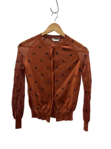 FENDI/Cashmere Blend F Pattern Cardigan (Lightweight)/Size 36/Wool/Brown/FZC609