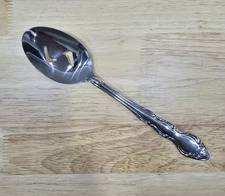 Carlyle CAY1 Stainless Steel Slotted Serving Spoon 8 3/8" Single Flatware Piece