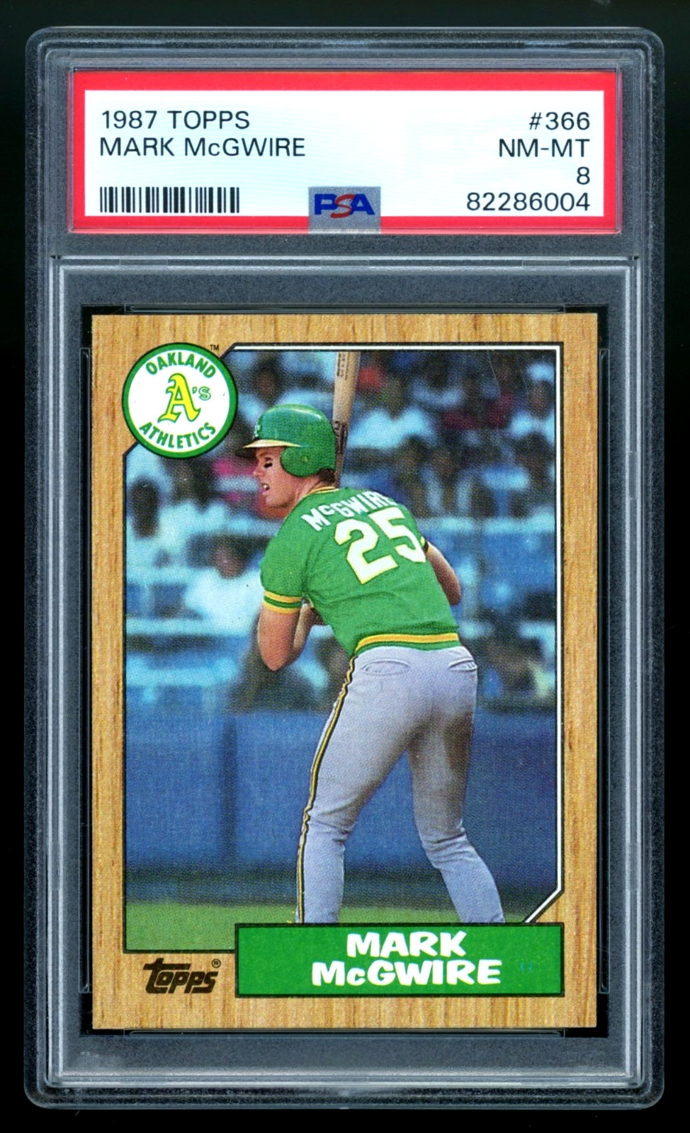 1987 Topps Baseball #366 Mark Mcgwire Rookie RC PSA 8 NM-MINT