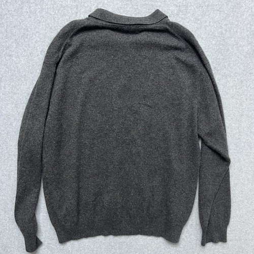Maglione pullover manica lunga 100% cashmere finissimo due strati filati uomo XL grigio - Foto 5 di 7