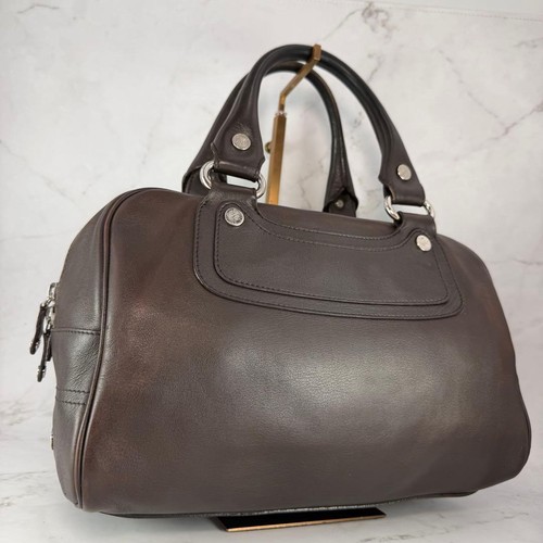 CELINE Boogie Bag Leather Handbag Brown From Japan