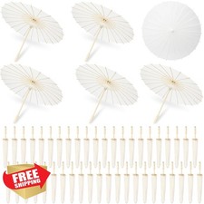 SAYAYA Paper Umbrellas 24pc 23.6in White Chinese Japanese Parasol DIY Crafts
