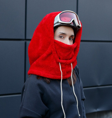 Pink Hood Over Helmet, Snowboard Hood, Sherpa Ski Hood, Balaclava, Outdoors Gift