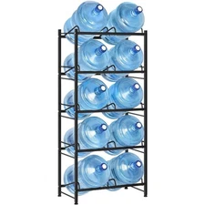 5 Tiers Water Cooler Jug Rack with 10 Slots Heavy Duty Water Jug Storage Rack