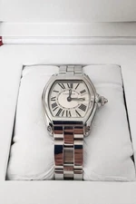 Cartier Roadster Stainless Steel Watch Sapphire Crystal Box Papers