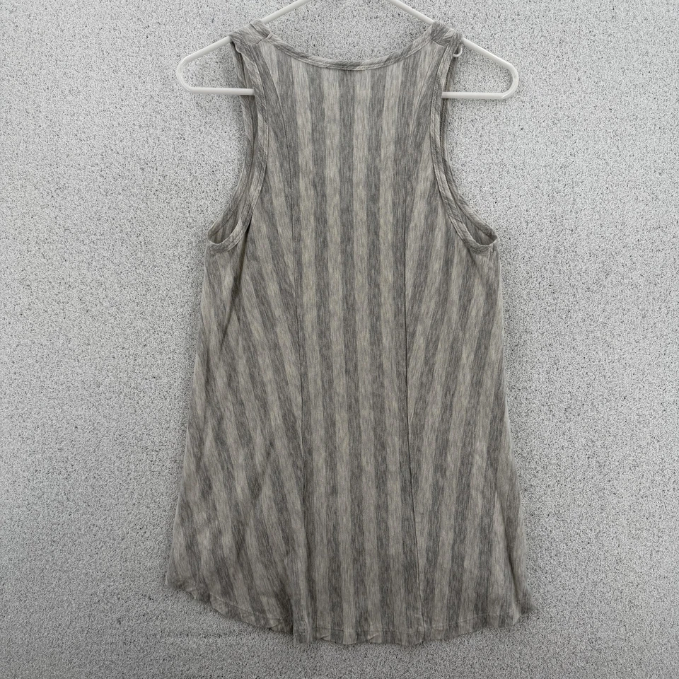 Camiseta sin mangas Theory para mujer gris medio a rayas mezcla Tencel cuello redondo hecha en EE. UU. Foto 2 de 4