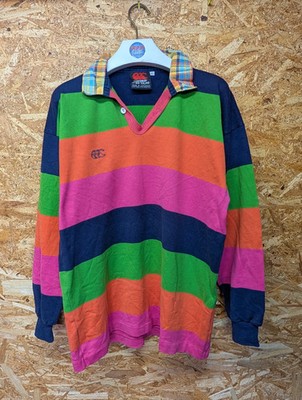 Vintage Canterbury Neuseeland Rugby Shirt Herren Medium Mehrfarbig Baumwolle Streifen