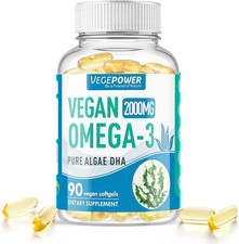 Vegan Omega-3 Algae DHA 2000Mg Algae Oil Prenatal Brain Heart Joint 90Ct