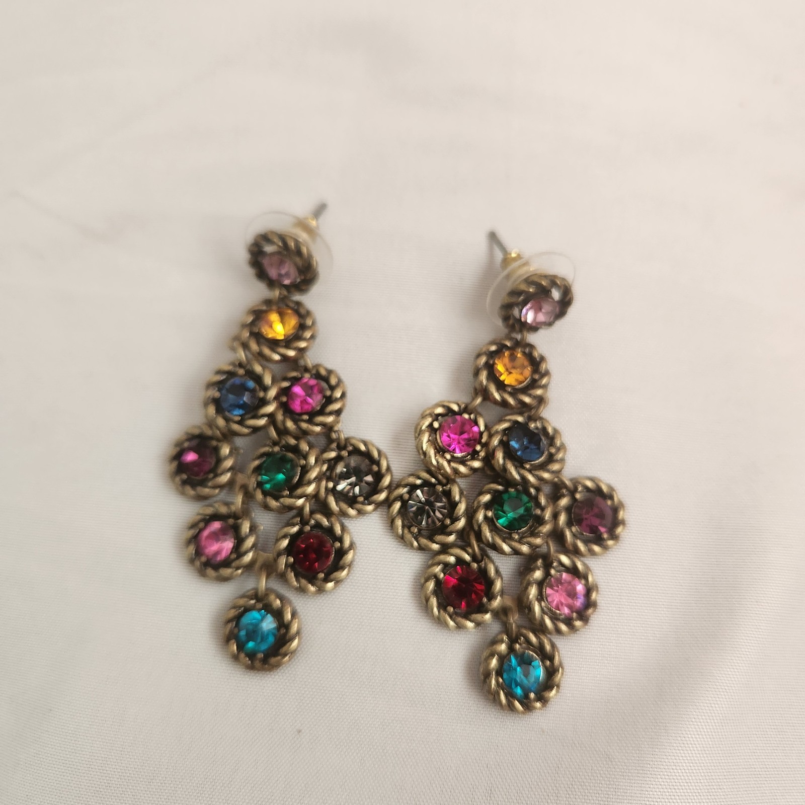 Swarovski elements Multicolor Dangle Earrings - G… - image 1