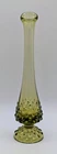 Vintage 70s Avocado Green Hobnail Fenton Bud Vase 10"  tall