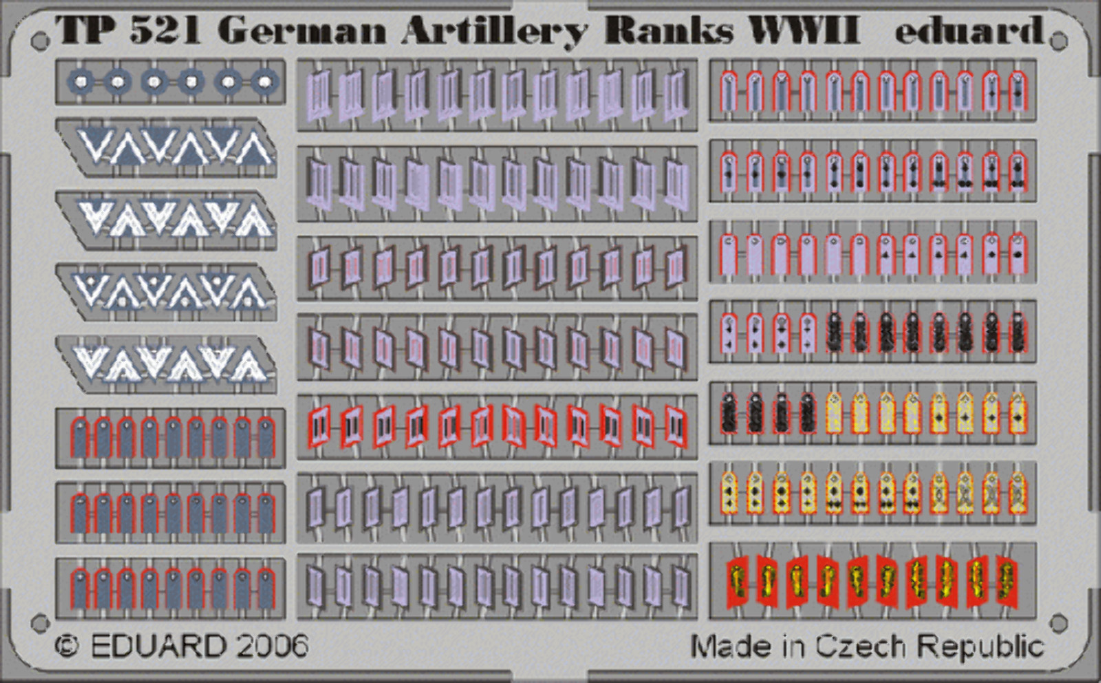 Eduard TP521 1:35 German Artillery Ranks uniform insignia WWII