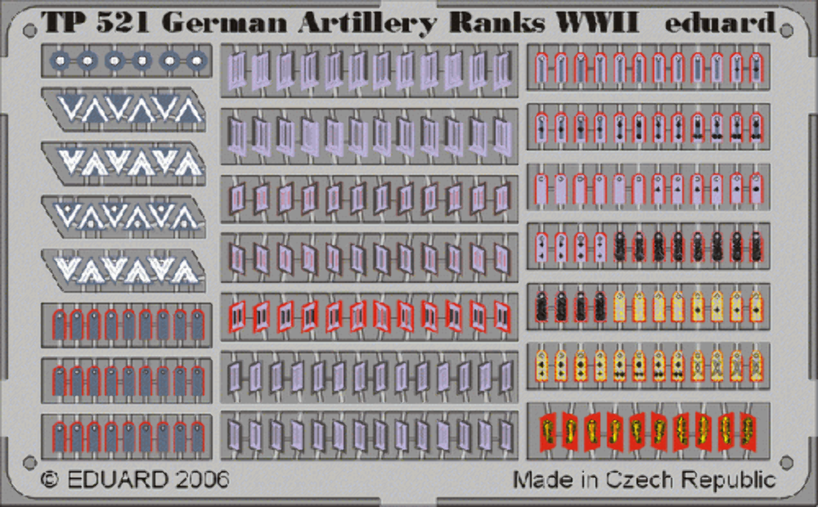 Eduard TP521 1:35 German Artillery Ranks uniform insignia WWII