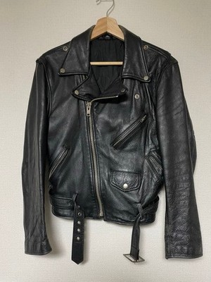Raf Simons 80s Vintage Black Leather Rider Jacket Men's