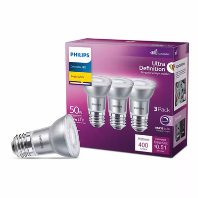 50-Watt Equivalent PAR16 Ultra-Definition Dimmable E26 LED Light Bulb Bright Whi