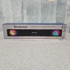 Brookstone Chroma Beat Multimedia Sound Bar Wireless Speaker RGB Lights