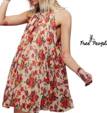 Free People Women’s Pleated Fit Flare Floral Mini Dress Size XS