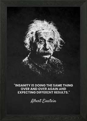 Albert Einstein Insanity Quote Framed Wall Art Poster Print Picture
